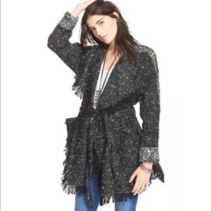 Free people black coat sz S